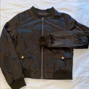 Olive green Paige bomber jacket